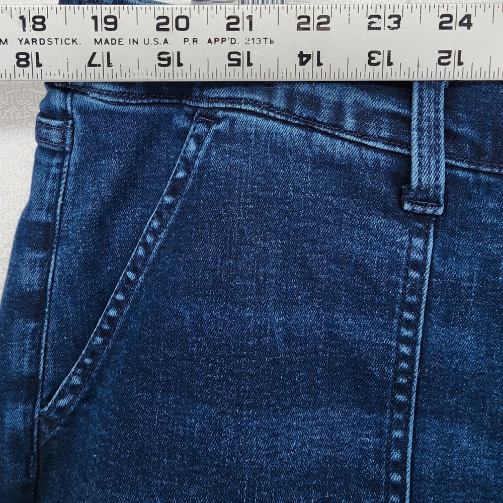Denim & Co 16 Blue Wide Leg Crop Jeans Patch Pocket Stretch Comfort Casual - Picture 6 of 8